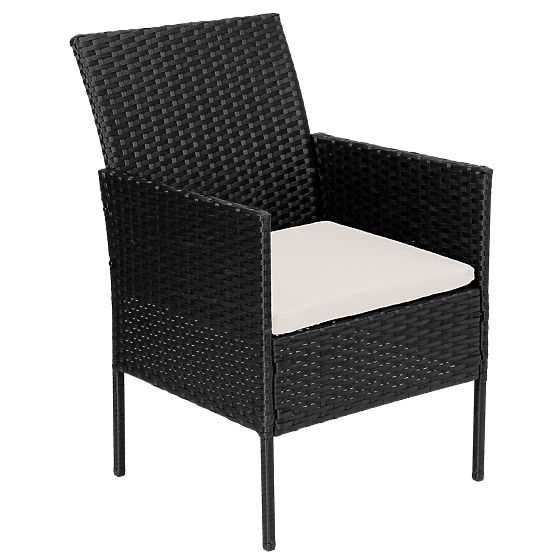 Garden Furniture Set 4-in-1 MAGNOLIA Black with Beige Cushions
