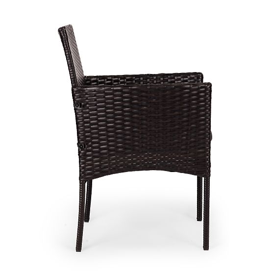 Garden Furniture Set from Technorattan 2 Chairs Table Dark Brown MultiGarden