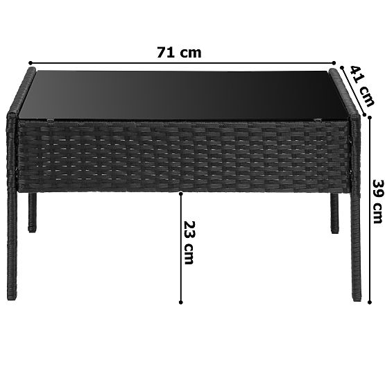 Garden Furniture Set from Technorattan MAGNOLIA Black with Grey Cushions