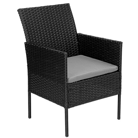 Garden Furniture Set from Technorattan MAGNOLIA Black with Grey Cushions