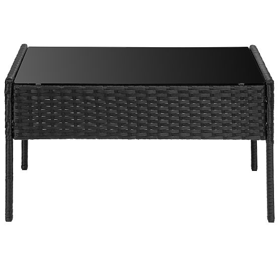 Garden Furniture Set from Technorattan MAGNOLIA Black with Grey Cushions