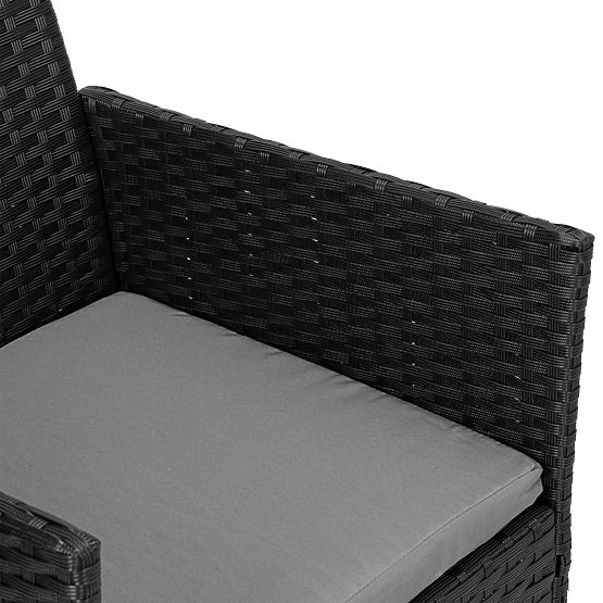 Garden Furniture Set from Technorattan MAGNOLIA Black with Grey Cushions