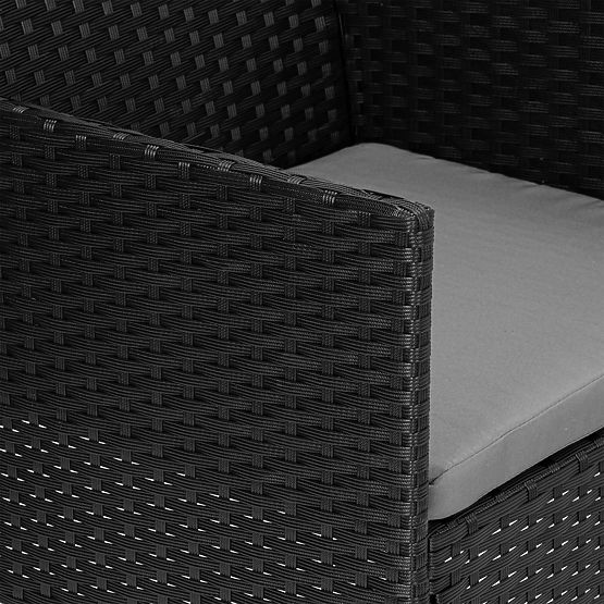 Garden Furniture Set from Technorattan MAGNOLIA Black with Grey Cushions