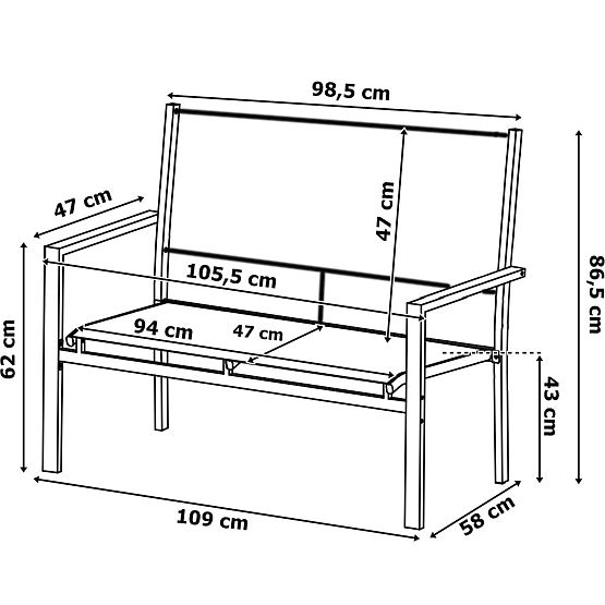 Garden Furniture Set GRACIOSA BLACK