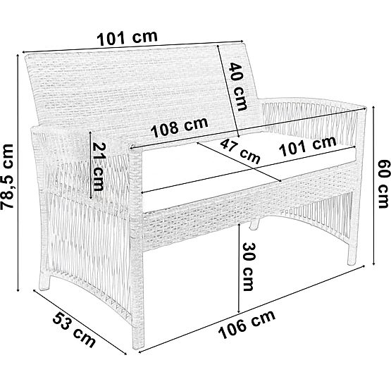 Garden Furniture Set KALINA Gray