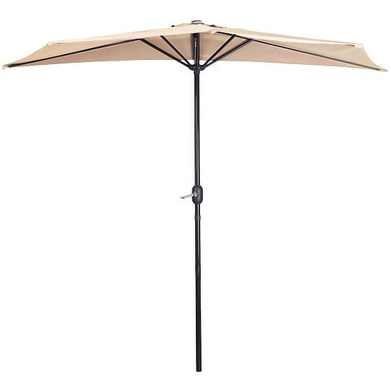 Garden Half-Parasol Wall-Mounted for Terrace 2.7m Beige