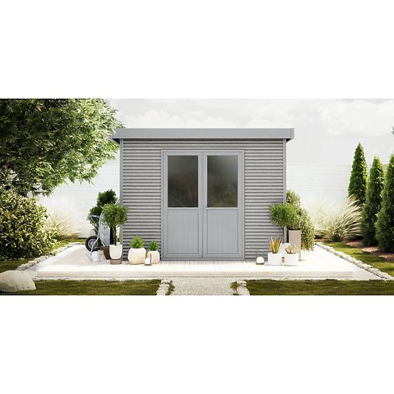 Garden House Ardena 3x3 m 9 m², Dark Gray, Composite Wood, Aluminum, Easy Assembly