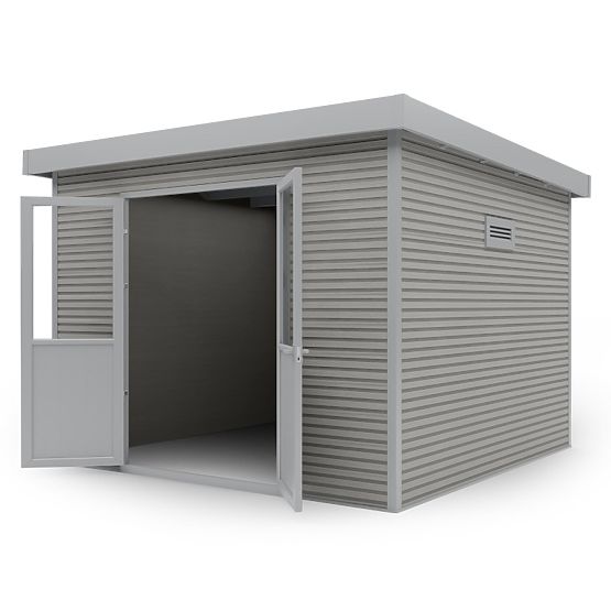 Garden House Ardena 3x3 m 9 m², Dark Gray, Composite Wood, Aluminum, Easy Assembly