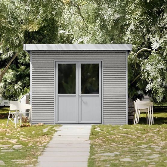 Garden House Ardena 3x3 m 9 m², Dark Gray, Composite Wood, Aluminum, Easy Assembly