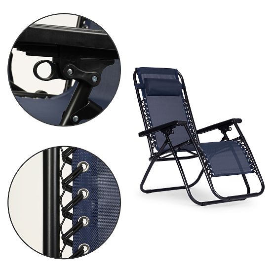 Garden Lounger Chair with Adjustable Backrest ZERO GRAVITY ModernHome - Blue