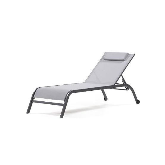 Garden Lounger Sandy Adjustable, Gray/Dark Gray