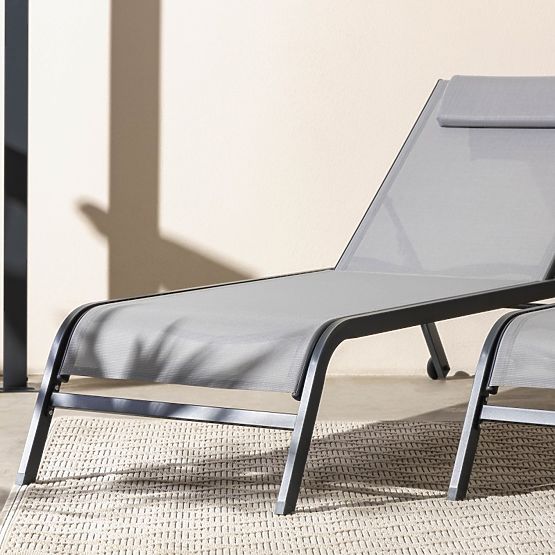 Garden Lounger Sandy Adjustable, Gray/Dark Gray