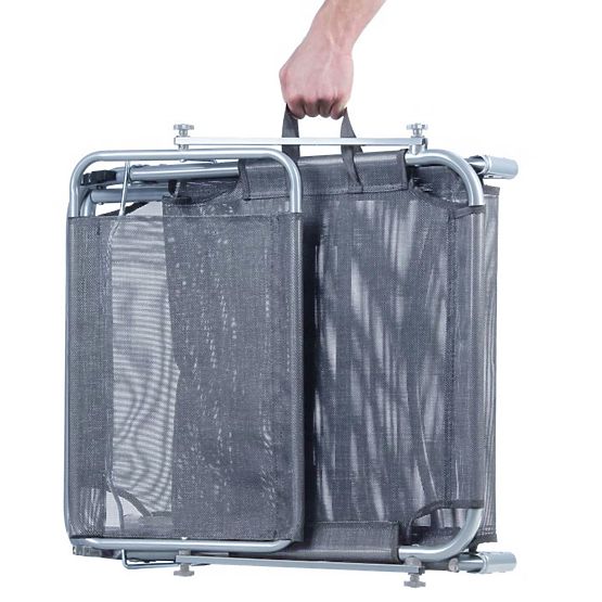 Garden Lounger with Adjustable Canopy Grey