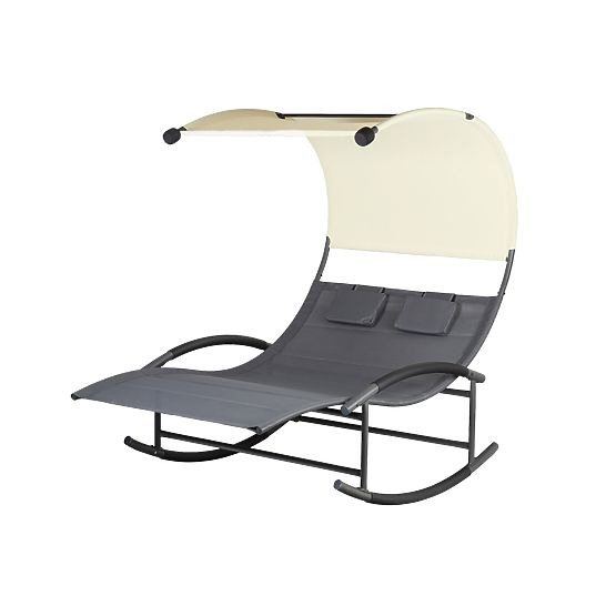 Garden Lounger with Canopy Swing