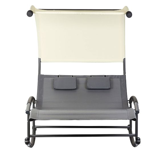 Garden Lounger with Canopy Swing