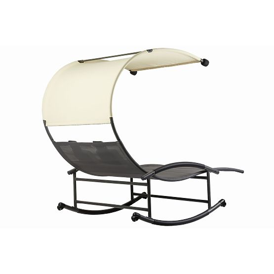 Garden Lounger with Canopy Swing