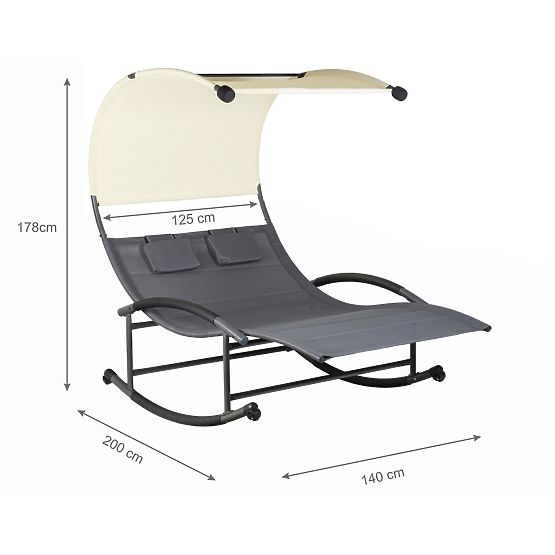 Garden Lounger with Canopy Swing