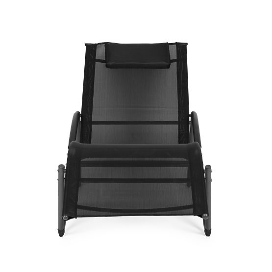 Garden Lounger with Headrest Steel Frame Black MultiGarden