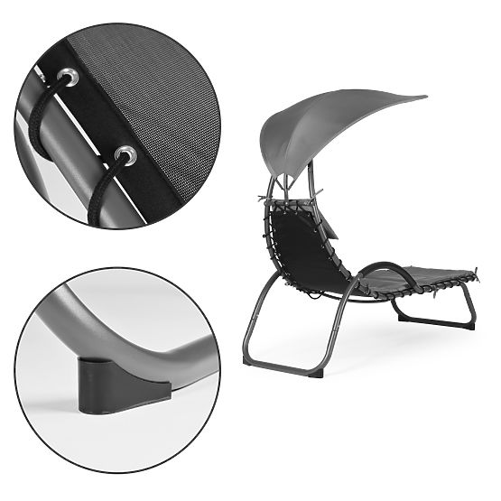 Garden Lounger with Large Oval Canopy ModernHome