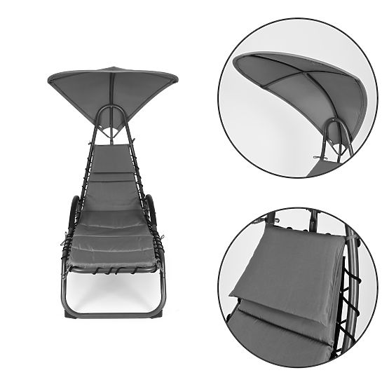 Garden Lounger with Large Oval Canopy ModernHome