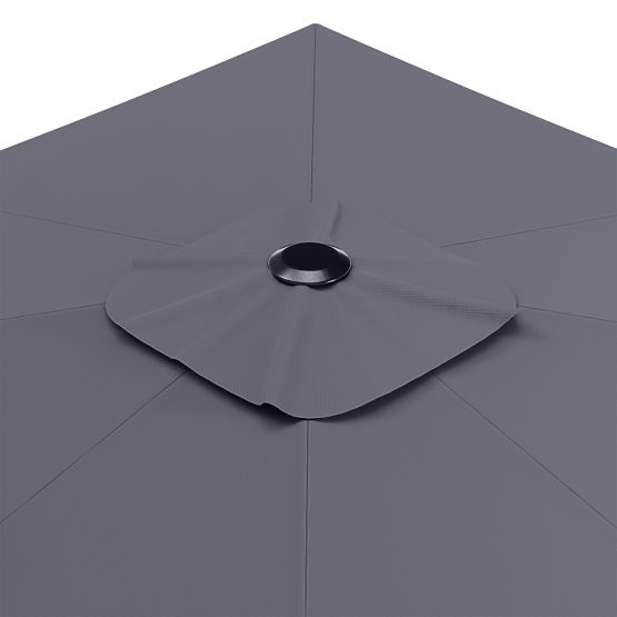 Garden Parasol on Arm Shade 4x3 m with Cover, 360° Rotatable, Grey