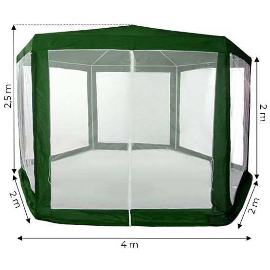 Garden Pavilion Tent 2x2x2 m with Mosquito Net Green MultiGarden