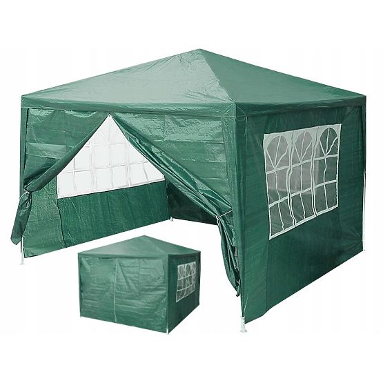 Garden Pavilion Tent 3x3 m 4 Walls Green MultiGarden