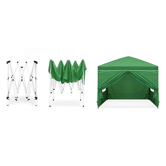 Garden Pavilion Tent 3x3 m Automatic Folding + 4 Side Walls MultiGarden