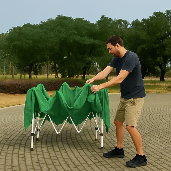 Garden Pavilion Tent 3x3 m Automatic Folding + 4 Side Walls MultiGarden