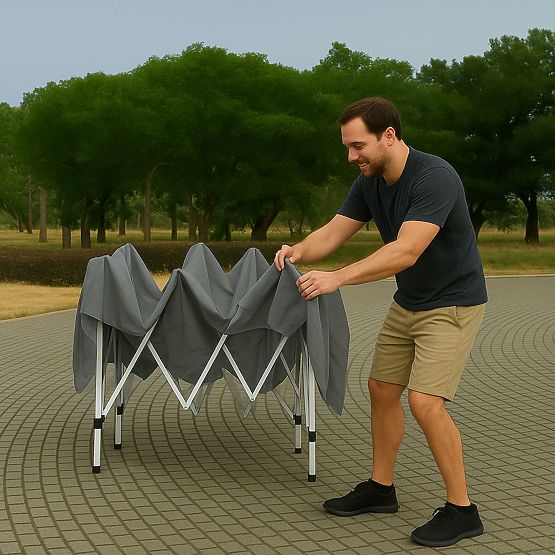 Garden Pavilion Tent 3x3 m Automatic Pop-up + 4 Side Walls MultiGarden