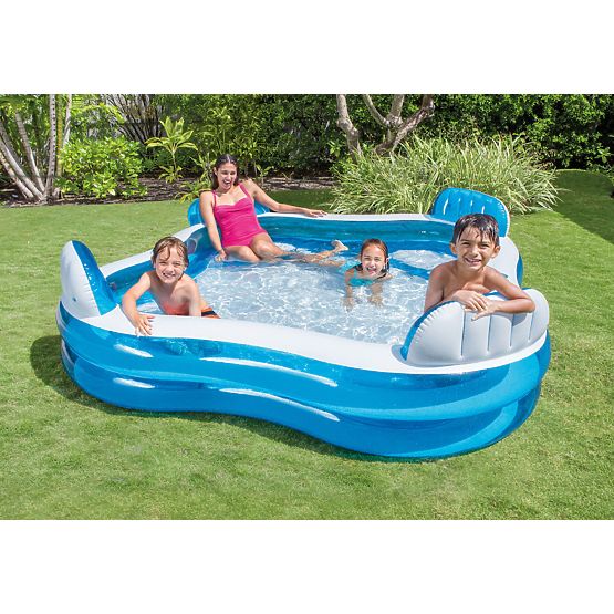 Garden Pool with Inflatable Seats 229x229cm Intex 56475