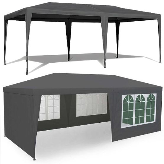 Garden Sales Tent 3x6 m 6 Walls Gray MultiGarden