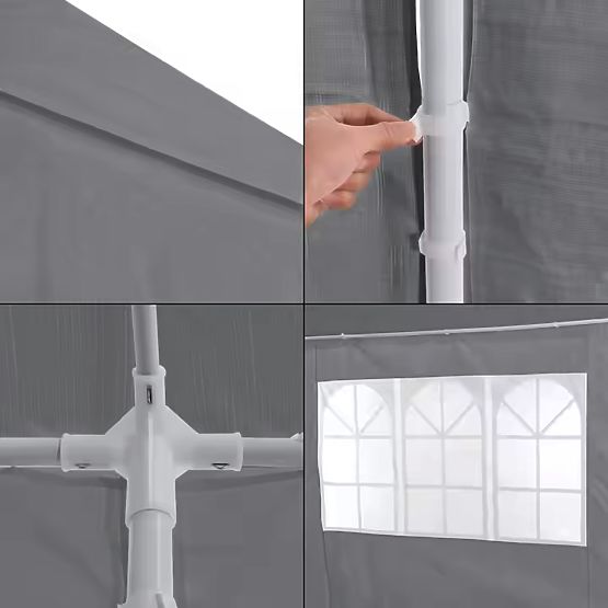 Garden Sales Tent 3x6 m 6 Walls Gray MultiGarden