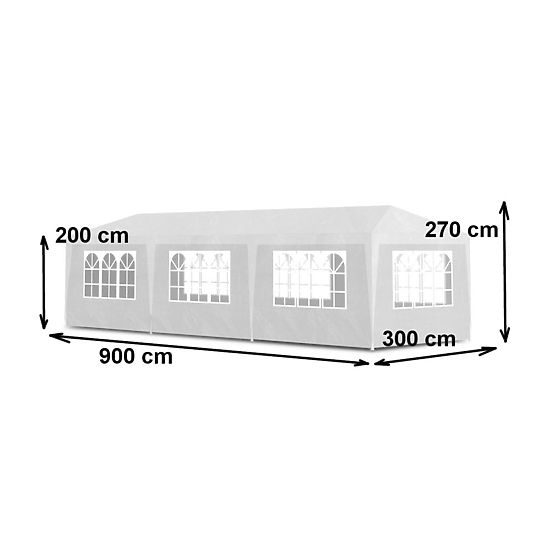 Garden Sales Tent Pavilion 3x9 m 8 Walls White MultiGarden