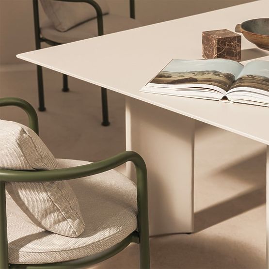 Garden Set Amarello, Table 220 cm + 6 Chairs, Aluminum, Light Beige/Green