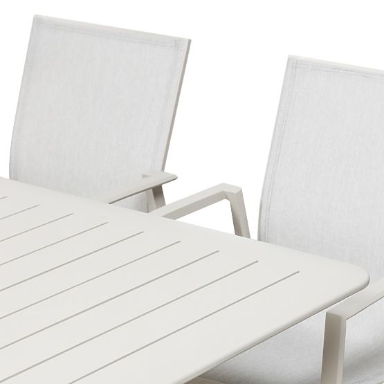 Garden Set Canelli, Extendable Table 205-286 cm + 8 Chairs, Aluminum, Light Beige