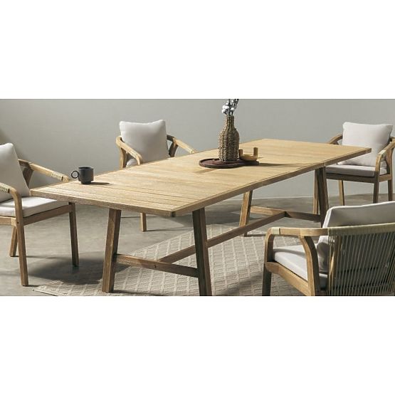 Garden Set Castello, Extendable Table 200-295 cm + 10 Woven Chairs, Acacia Wood FSC