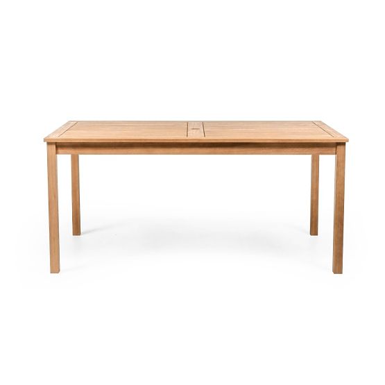 Garden Set Familis Table 160 cm + 4 Chairs with Adjustable Backrests and Light Gray Cushions