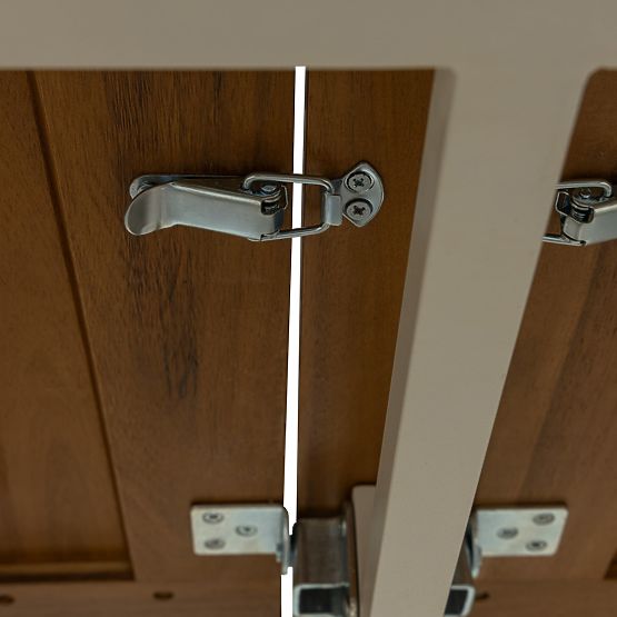 Garden Set Porticato, Extendable Table 211-300 cm + 12 Chairs, FSC Acacia Wood, Teak Look