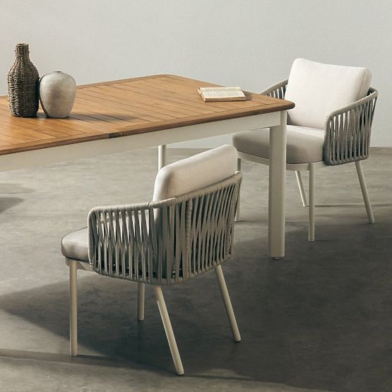 Garden Set Porticato, Extendable Table 211-300 cm + 8 Chairs, Acacia Wood FSC, Teak Look