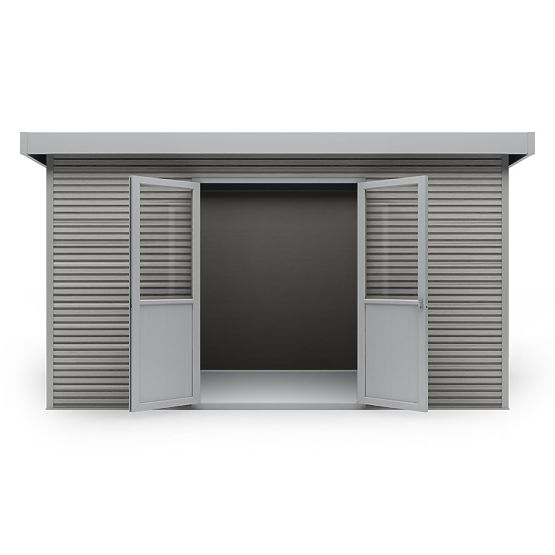 Garden Shed Ardena 4x3 m 12 m², Dark Gray, Composite Wood, Aluminum, Easy Assembly