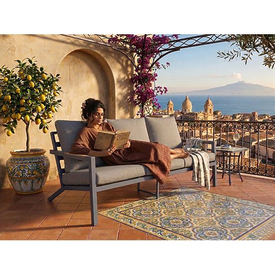 Garden Sofa 3-Seater MISTERIOSO Comfortable Balcony Sofa 190cm