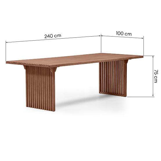 Garden Table Familis ll, 240 cm, Eucalyptus Wood FSC, Dark Brown