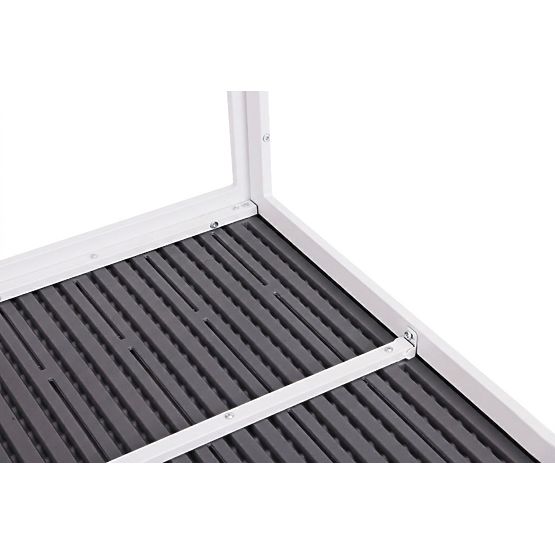 Garden Table for 6 People 156x78 cm Polywood Terrace Furniture Gray White MultiGarden