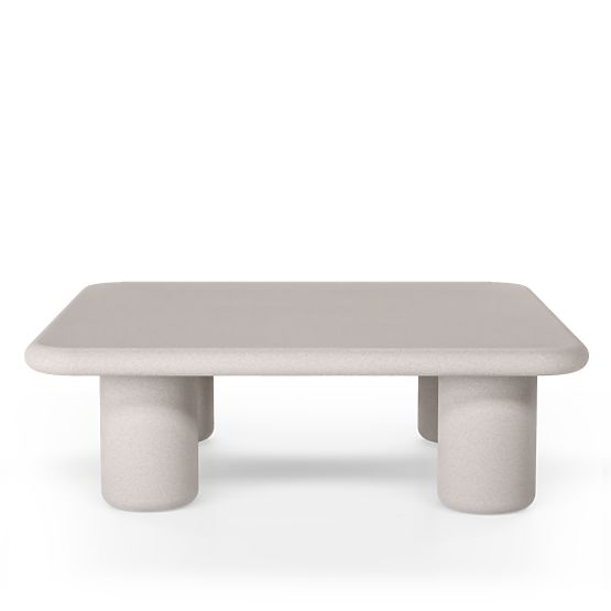 Garden Table Vibonis 100 cm, Square, Cement, Light Beige