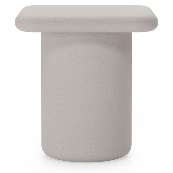Garden Table Vibonis 42 cm, Square, Cement, Light Beige