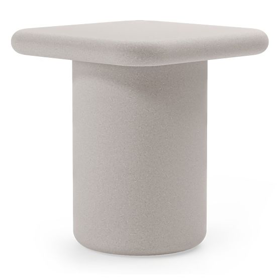 Garden Table Vibonis 42 cm, Square, Cement, Light Beige