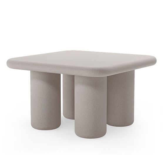 Garden Table Vibonis 70 cm, Square, Cement, Light Beige