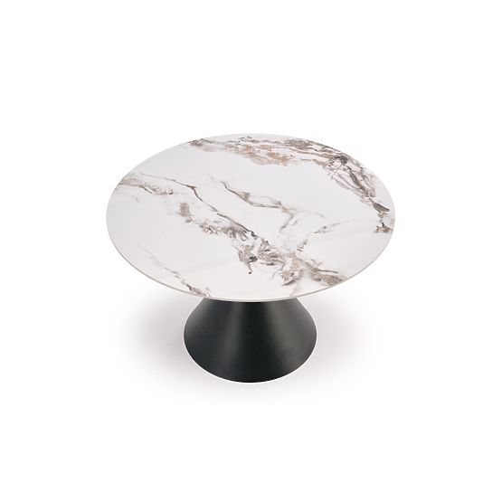 GARET Round Table, White Marble / Black (2p=1pc)