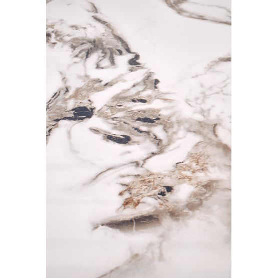 GARET Round Table, White Marble / Black (2p=1pc)